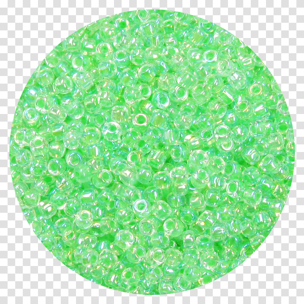 0 Iridescent Bright Light Green Japanese Seed Circle, Glitter, Rug, Gemstone, Jewelry Transparent Png