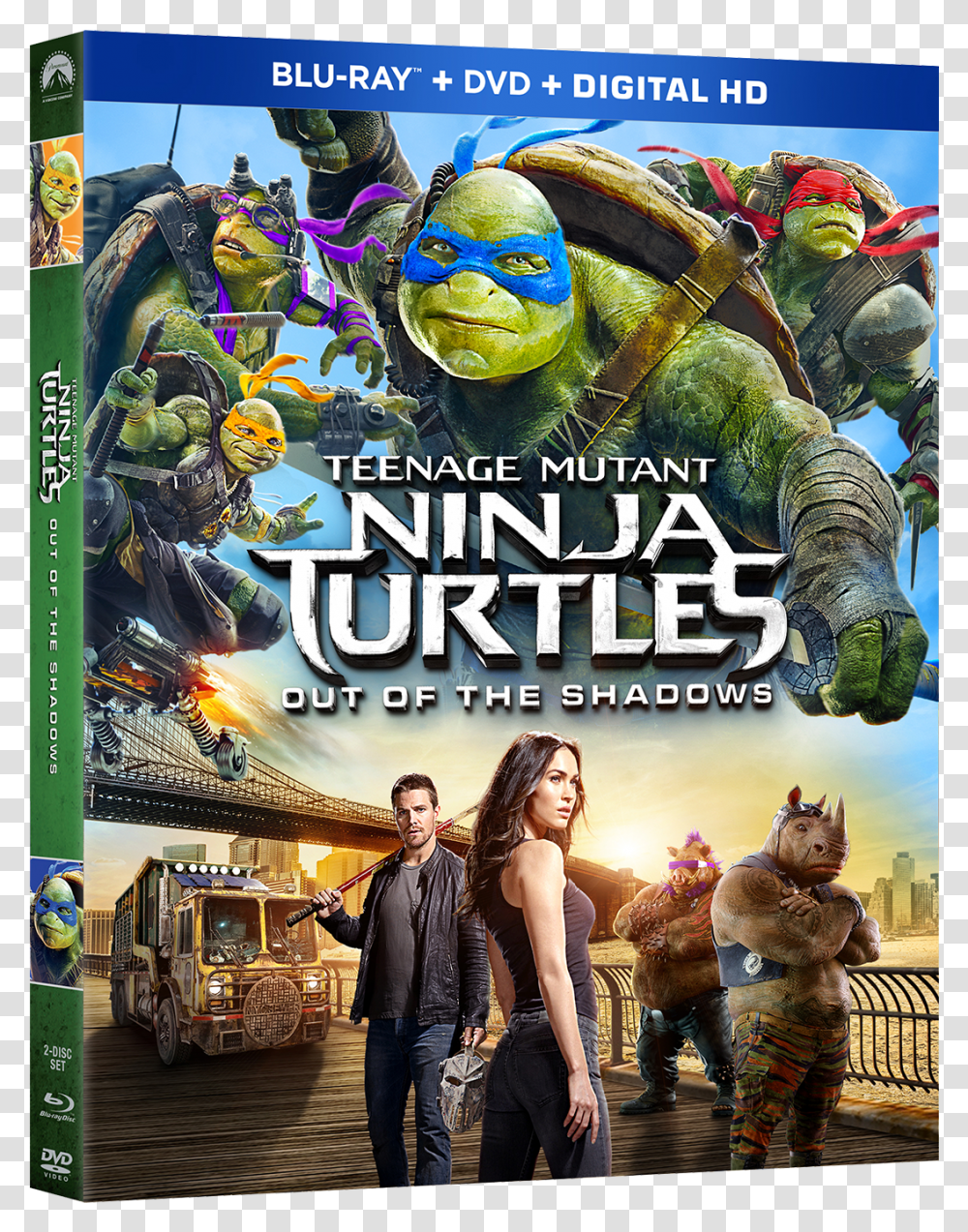 001 Bdosleeve 3d Dmub 01 R10 Tmnt Out Of The Shadows Blu Ray, Person, Human, Poster, Advertisement Transparent Png