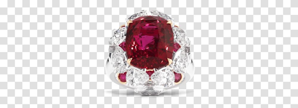 03 1064 Cush Ruby Diam Ring Frnt Ruby, Diamond, Gemstone, Jewelry, Accessories Transparent Png