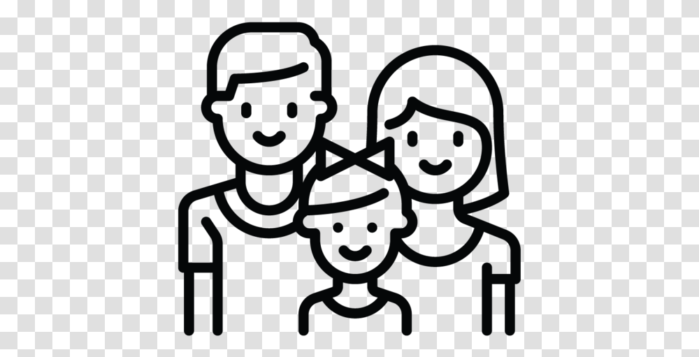 03 Family, Stencil, Face, Silhouette Transparent Png