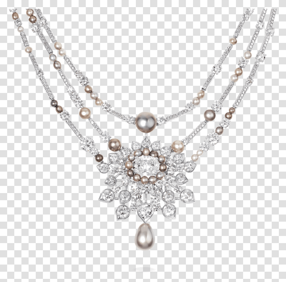 06 394r Diam Pearl Necklace Crop Diamond Necklace Model, Jewelry, Accessories, Accessory, Gemstone Transparent Png