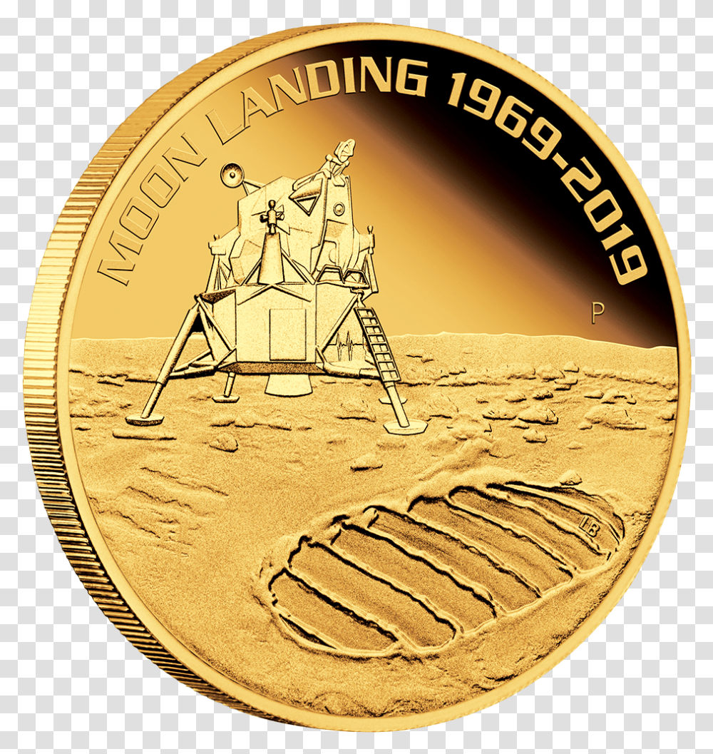 1 50th Anniversary Moon Landing Coin, Money, Gold, Rug, Nickel Transparent Png