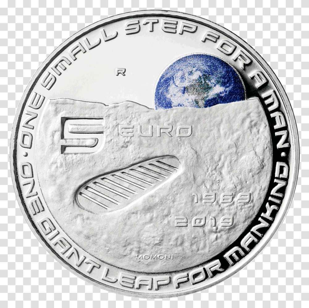 1 50th Anniversary Of Moon Landing In Italy, Nickel, Coin, Money Transparent Png