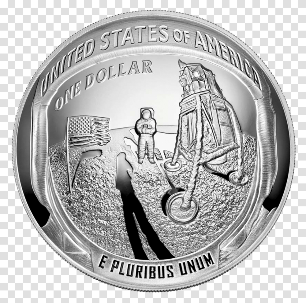 1 Apollo 11 50th Anniversary Coin, Money, Person, Human, Clock Tower Transparent Png