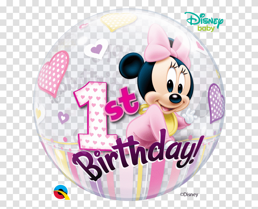 1 Birthday Girl Minnie Mouse, Sphere, Birthday Cake, Food, Ball Transparent Png