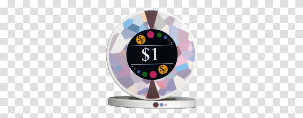 1 Dollar Chips Ceramic Mosaic Circle, Logo, Symbol, Trademark, Clock Tower Transparent Png
