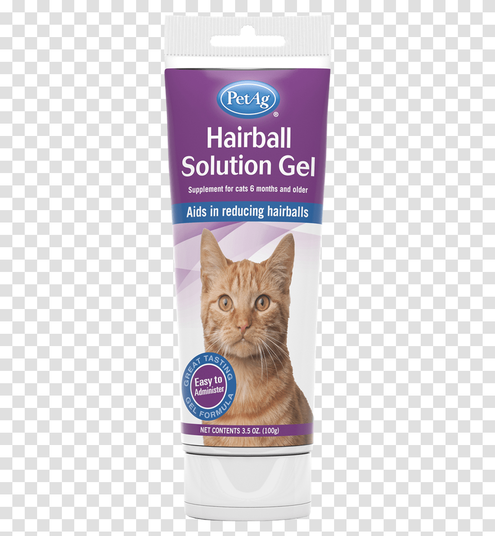 1 Hairball Solution Gel Supplement For Cats, Abyssinian, Pet, Mammal, Animal Transparent Png