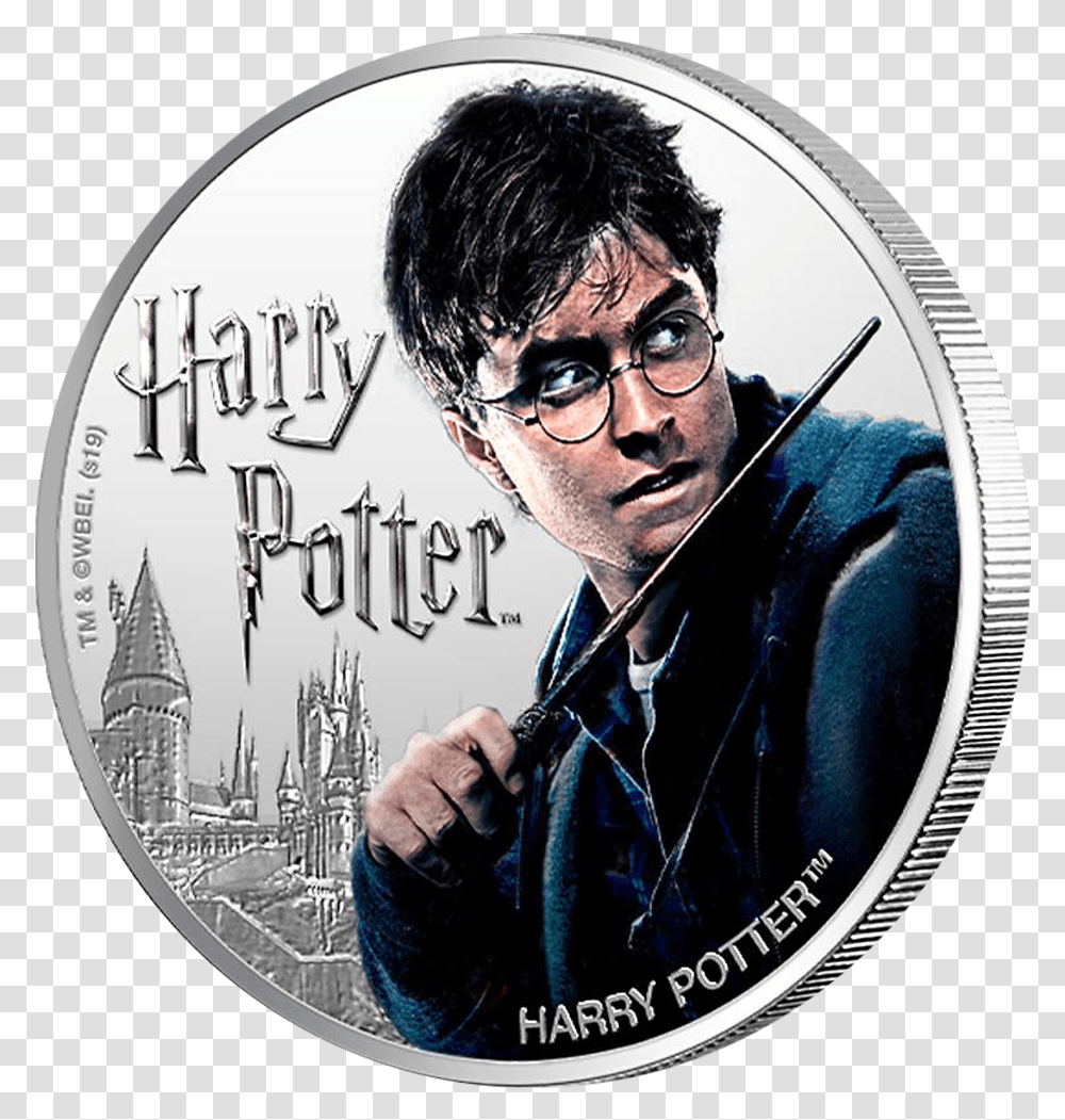 1 Harry Potter Silver Coin, Person, Human, Disk, Dvd Transparent Png