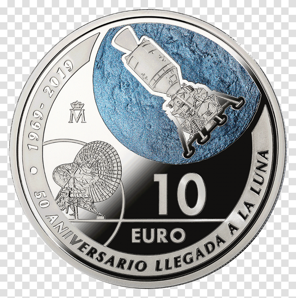 1 Moneda 50 Aniversario Llegada A La Luna, Money, Coin, Silver, Nickel Transparent Png