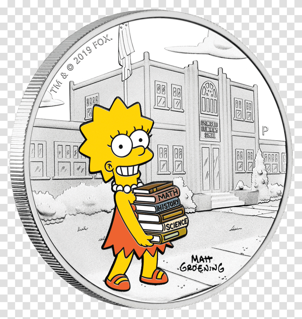 1 Tuvalu Simpsons Lisa, Coin, Money, Nickel Transparent Png