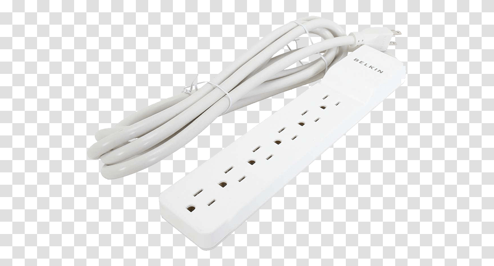 10 6 Outlets 10 Ft Cord 125v15a White Wire, Cable, Adapter, Plug Transparent Png