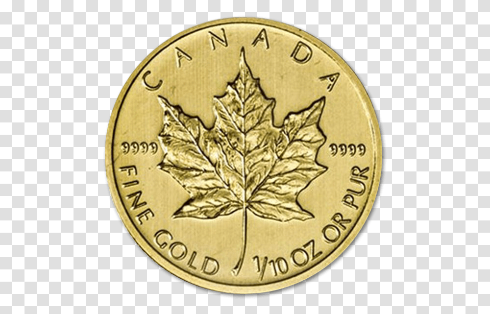 10 Oz Canadian Gold Maple Leaf, Plant, Rug, Money, Coin Transparent Png