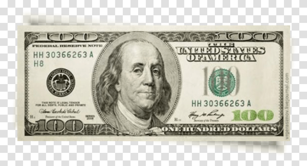 100 Dollar Bill 100 Bill, Person, Human, Money, Driving License Transparent Png