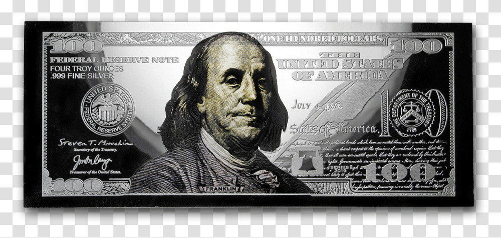 100 Dollar Bill, Money, Person, Human, Coin Transparent Png