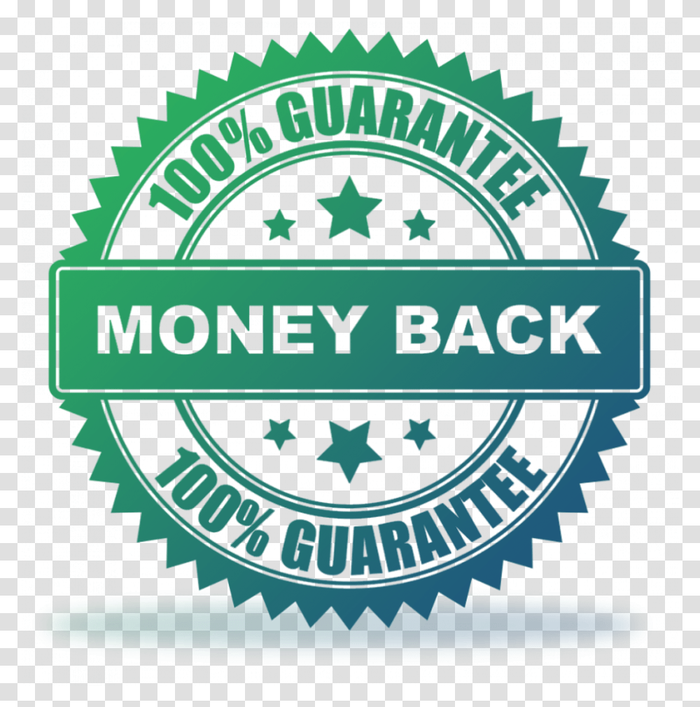 100 Money Back Guarantee Emblem, Poster, Advertisement, Flyer, Paper Transparent Png