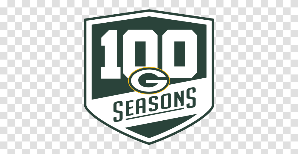 100 Seasons Logo Green Bay Packers 100 Seasons, Label, Trademark Transparent Png