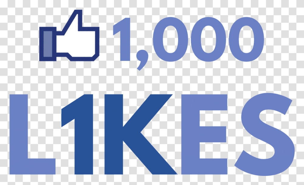 1000 Like Likes 1k Youtube Facebook Graphic Design, Number, Cross Transparent Png