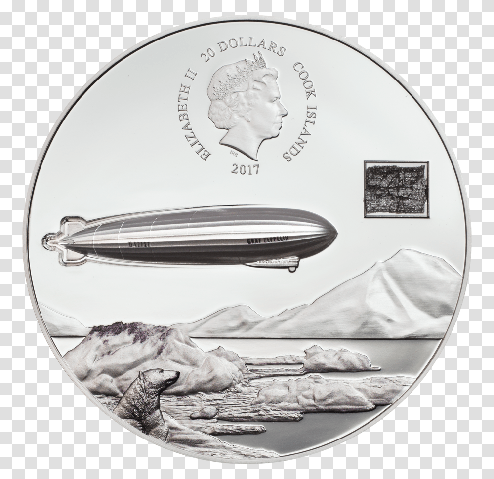 100th Anniversary Of Graf Zeppelin Ag Coin, Vehicle, Transportation, Airship, Aircraft Transparent Png