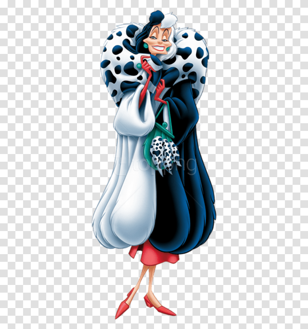 101 Dalmatians Cruella De Vil Disney Villains, Cape, Fashion, Doll Transparent Png