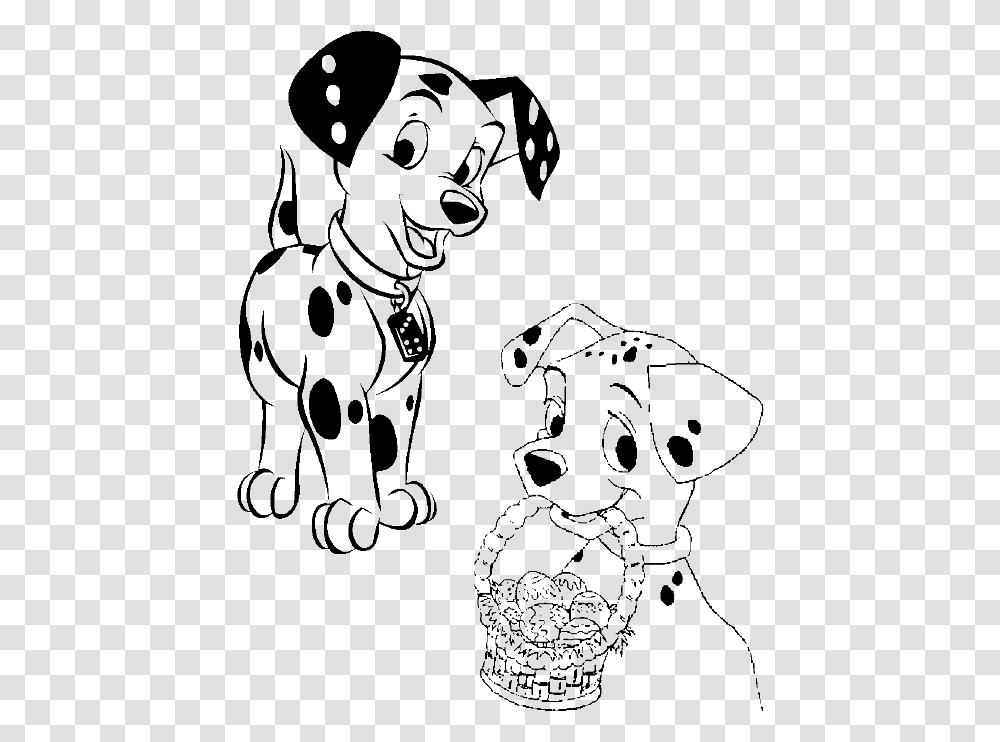 101 Dalmatians Easter Egg Coloring Page, Stencil, Mammal, Animal Transparent Png