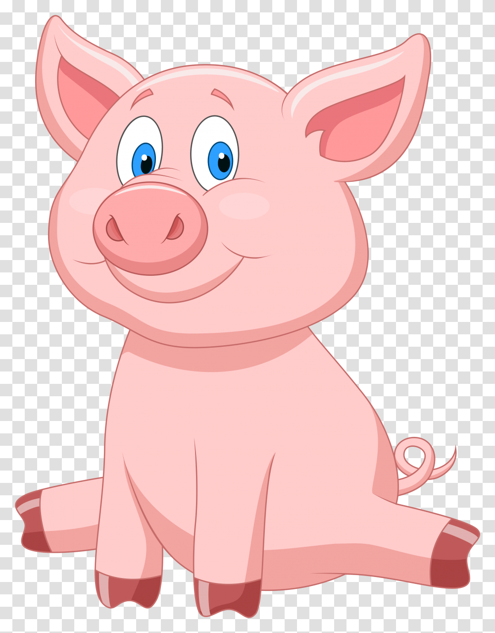 Orig Pixels Cartoon Illustrations Pig Cartoon Sitting, Mammal, Animal, Hog Transparent Png