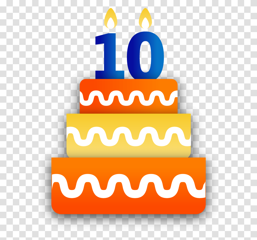 10th Birthday Logo Clip Art Freeuse Happy 10th Anniversary, Dessert, Food, Cake, Number Transparent Png