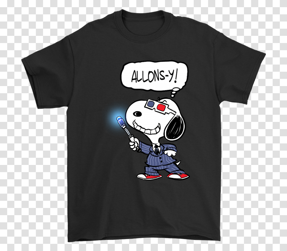 10th Doctor Snoopy Allons Y Doctor Who Shirts Dragon Ball Dad T Shirt, Apparel, T-Shirt, Sleeve Transparent Png