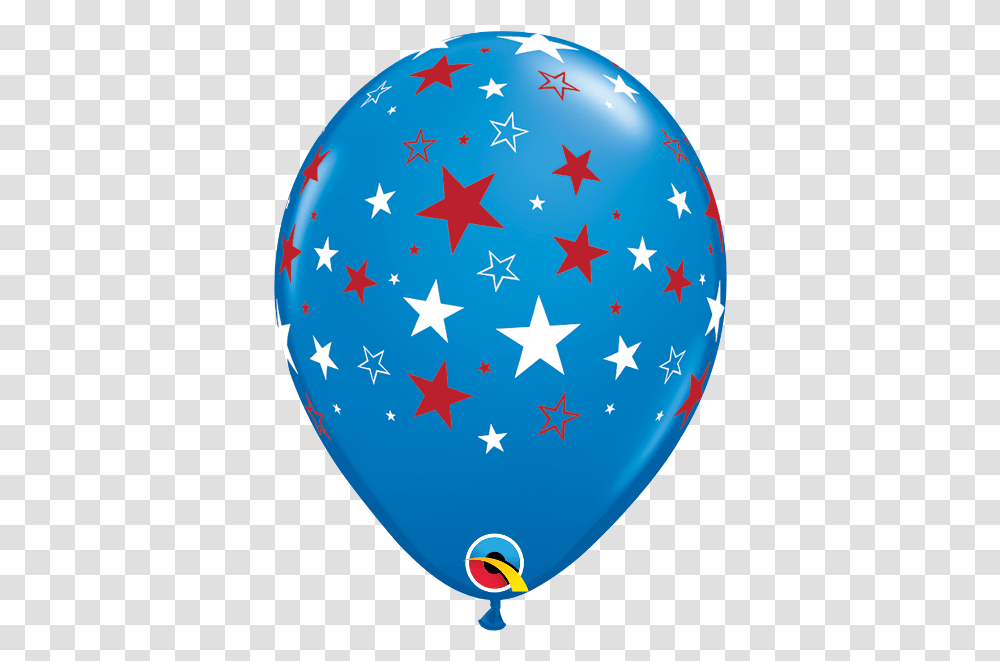 11 Blue Wwhite & Red Stars 50ct Balloon With Stars, Leisure Activities Transparent Png