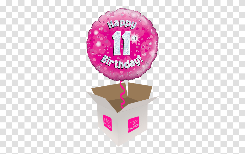 11th Birthday Pink Holographic Happy 17th Birthday Balloon, Birthday Cake, Food, Purple Transparent Png