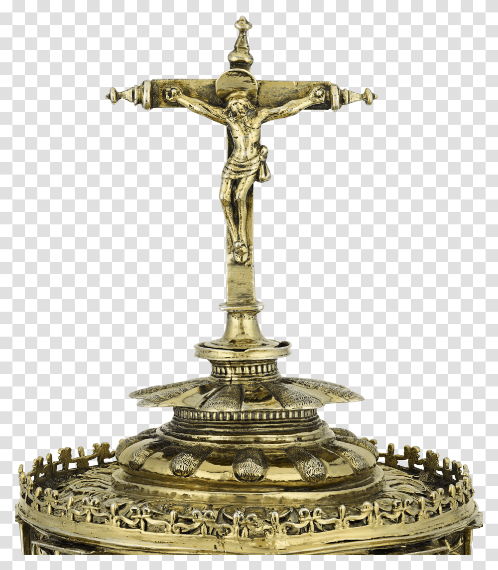 16th Century Spanish Silver Gilt Monstrance Medieval Silver Gold Gilt Crucifix 16th Century Ad, Cross, Bronze, Treasure Transparent Png