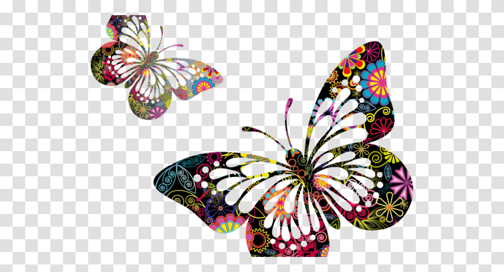 17 Clipart Vector Of Butterfly On Flower, Pattern, Floral Design, Fractal Transparent Png