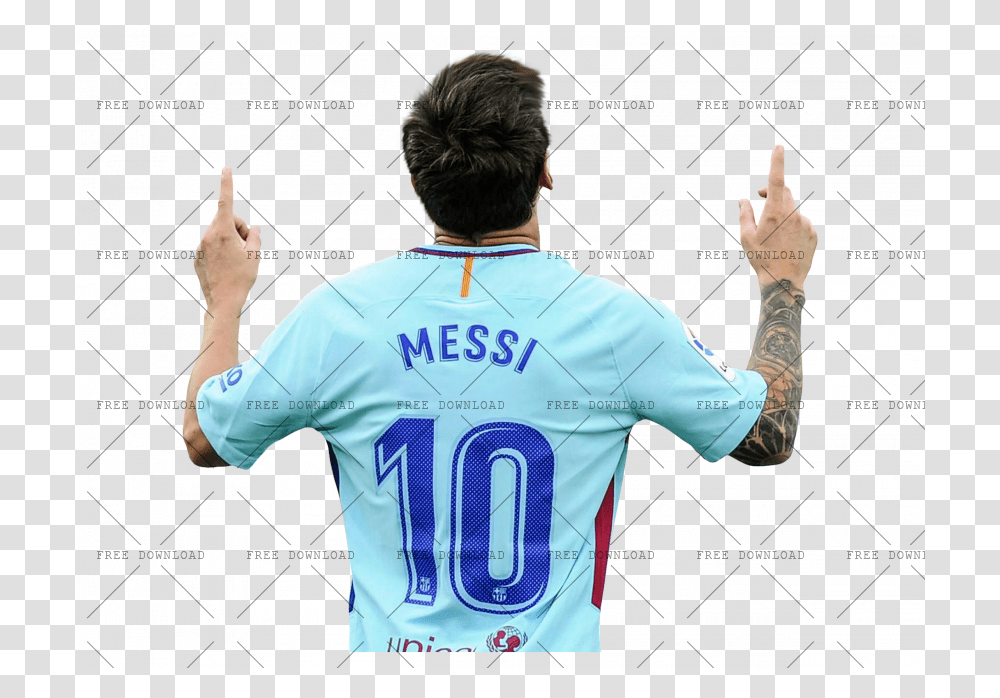 18 Barcelona Away Messi, Person, Shirt, Sphere Transparent Png