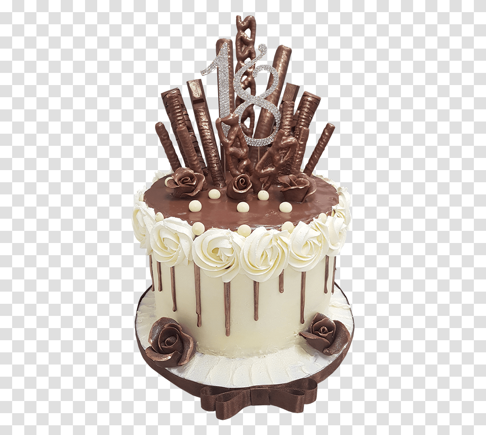 18th Birthday Chocolate Cake Birthday Chocolate Cake Decorations, Dessert, Food, Birthday Cake, Icing Transparent Png