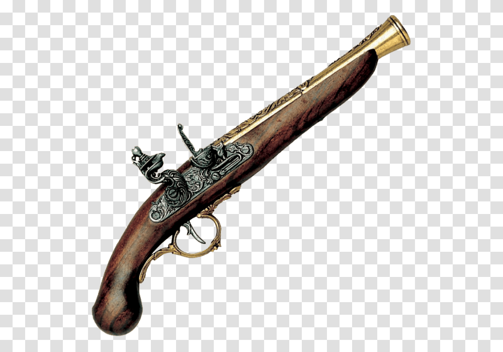 18th Century German Pistol Brass Flintlock Pistol, Axe, Tool, Weapon, Weaponry Transparent Png