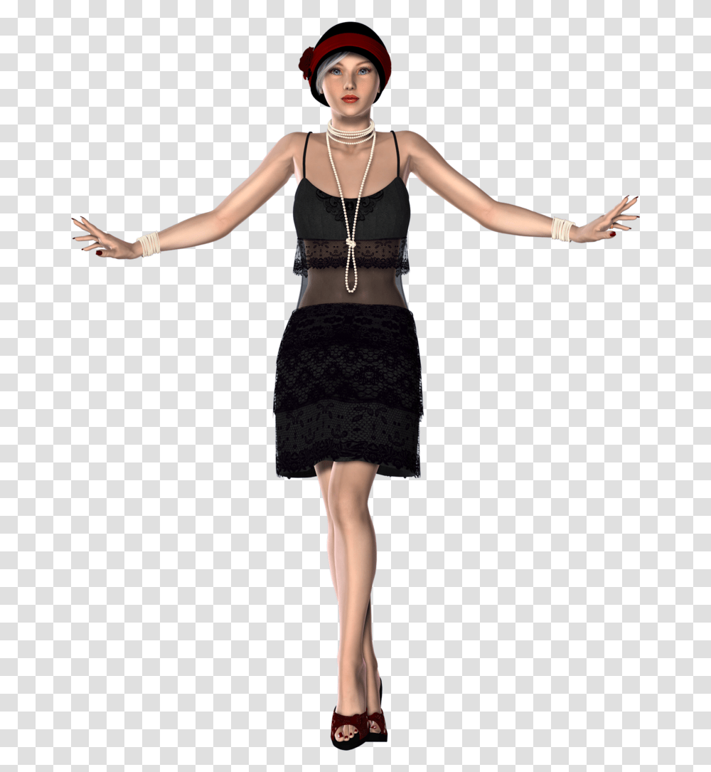 1920s Flapper Fashion Portable Network Graphics Clip 1920s Dress Clipart, Person, Sleeve, Female Transparent Png