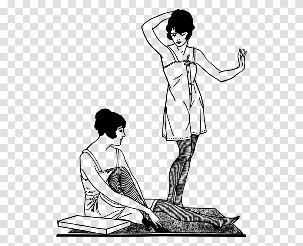 1920s Undergarment Dress Fashion Drawing 1920s 1920s, Gray, World Of Warcraft Transparent Png