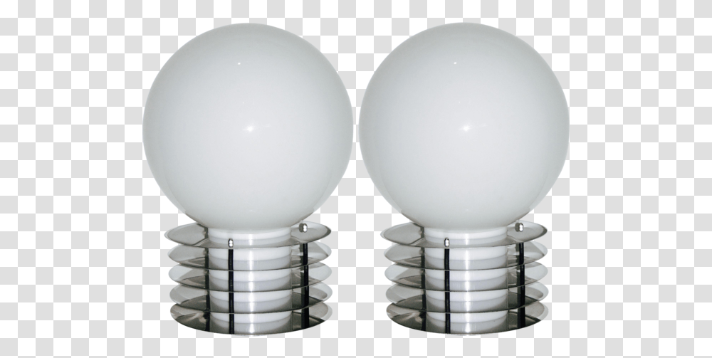 1960s Italian Double Lighted Glass And Chrome Table Sphere, Lightbulb, Porcelain, Pottery Transparent Png