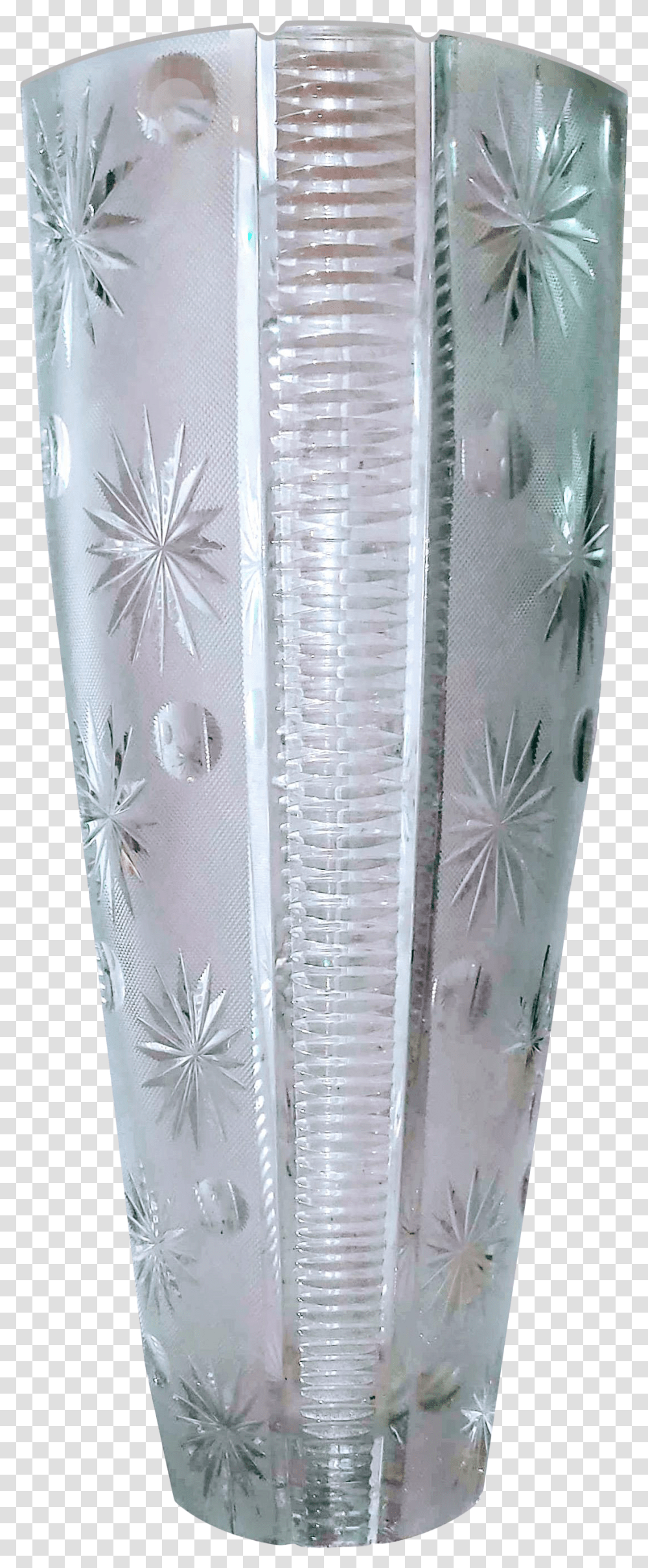 1960s Monumental Bohemian Full Lead Crystal Starburst Astro Cut Floor Vase Vase, Jar, Pottery, Bottle, Glass Transparent Png