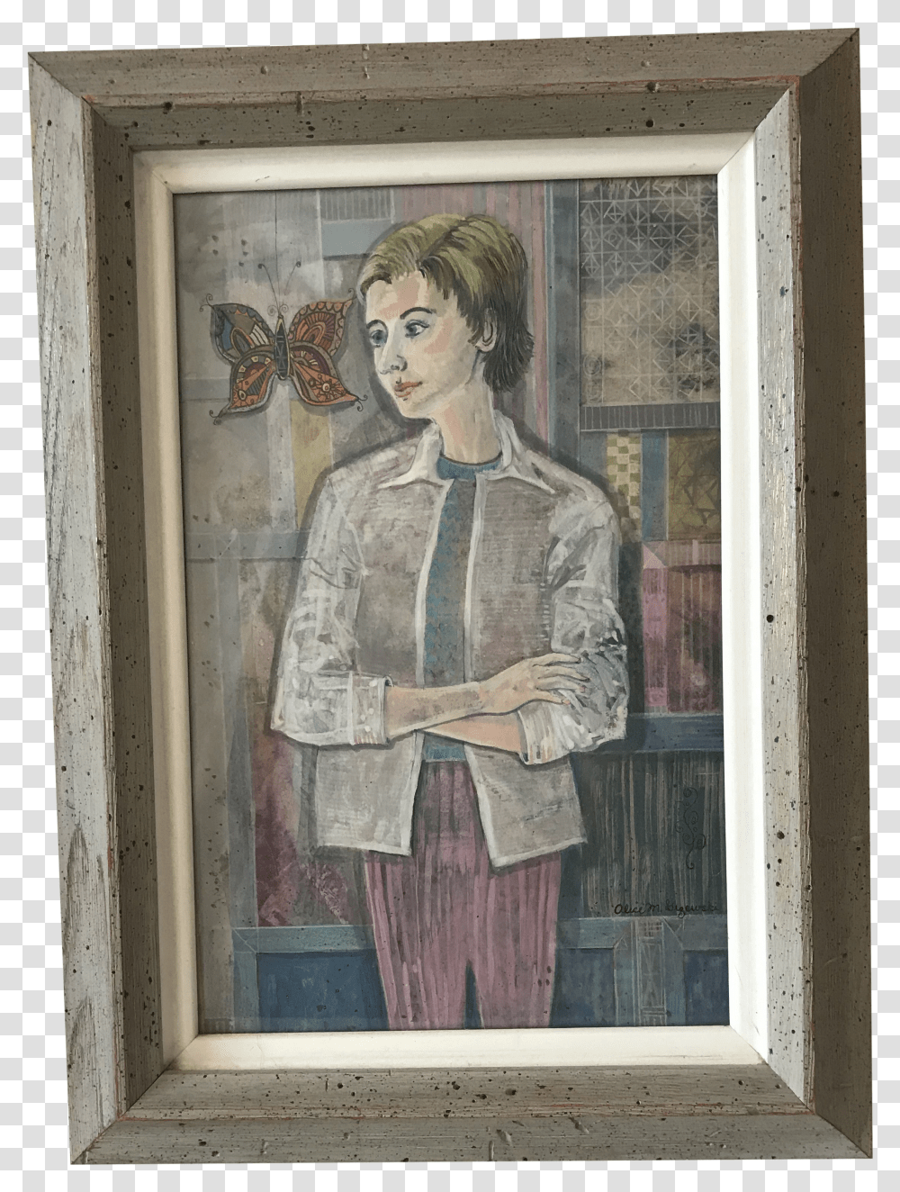 1960s Portrait Of A Lady Resembling Hillary Clinton Painting Transparent Png