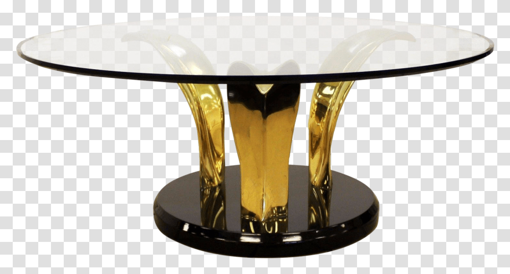 1970s Mid Century Modern Palm Leaf Glass Brass Black Coffee Table, Furniture, Sink Faucet, Sunglasses, Accessories Transparent Png