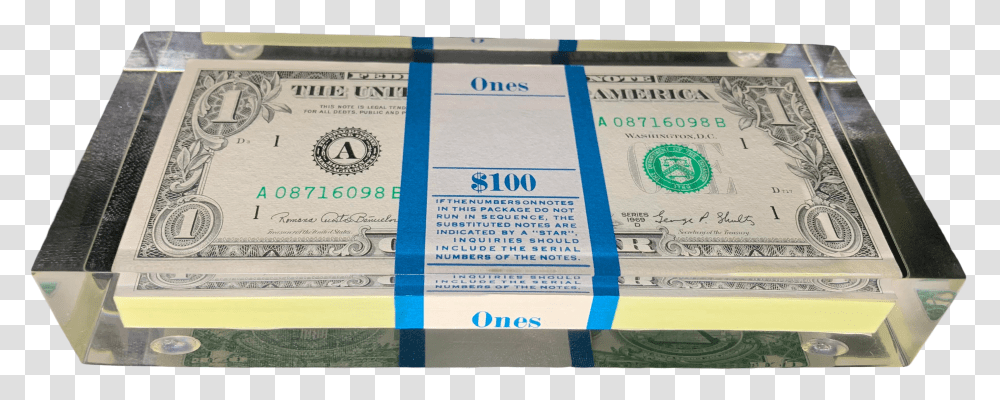 1970s Vintage Tongue N Cheek Dollar Bill Allusion Pop Art Lucite Sculpture Cash Transparent Png