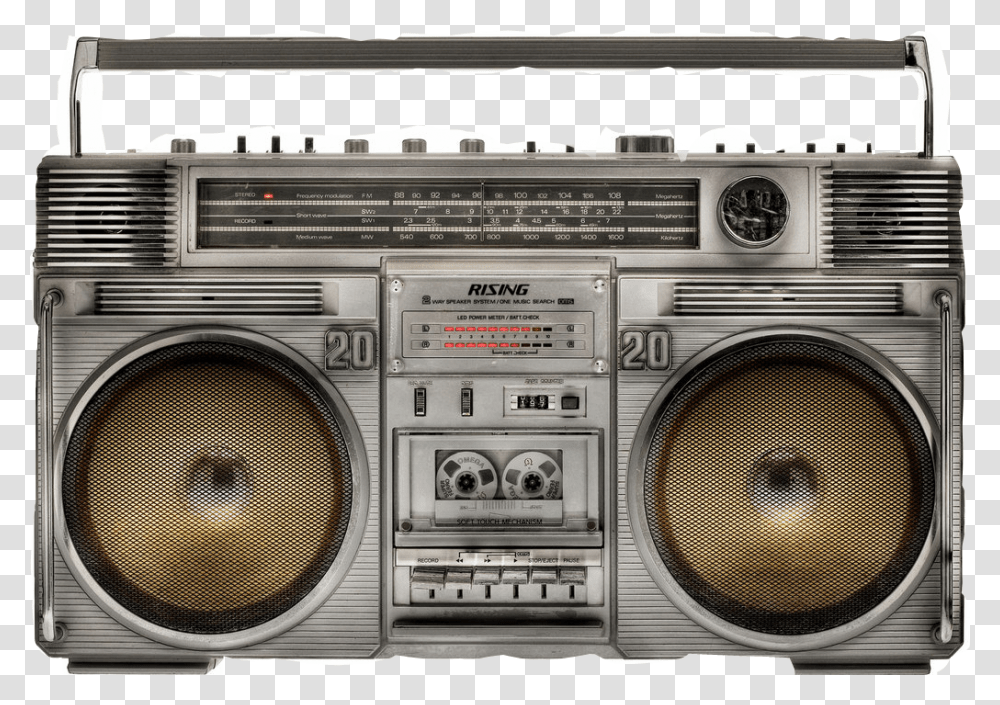 1980s Boombox, Radio, Electronics, Stereo, Speaker Transparent Png