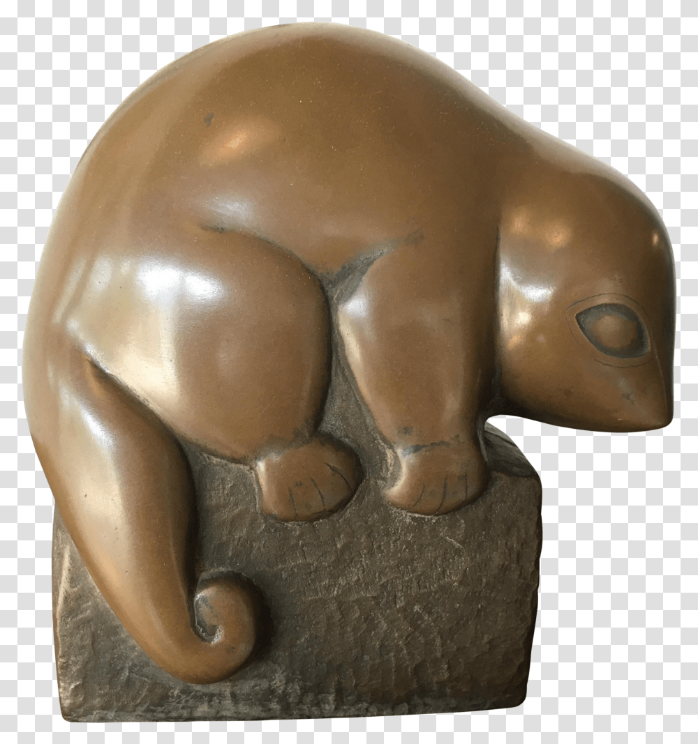 1980s Folk Art Marian Weisberg Bronze Baby Possum Sculpture Bronze Sculpture Transparent Png