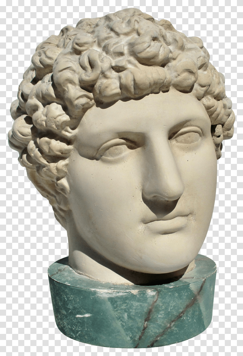 1980s Neoclassical Head Of Greek Youth In Plaster Sculpture Bust Transparent Png