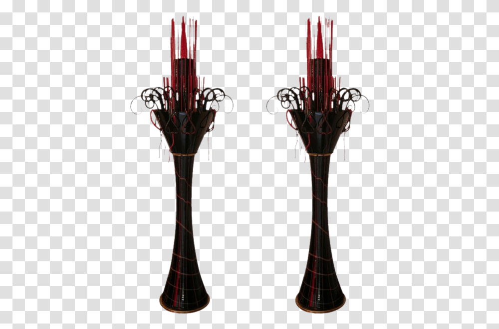 1980s One Of A Kind Red And Black Murano Glass Pair Vase, Architecture, Building, Lighting, Pillar Transparent Png