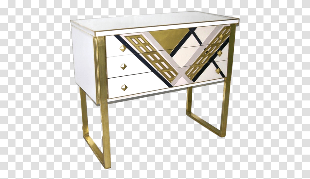 1990s Italian Unique White Black And Gold Chest Or Gold Sofa, Sideboard, Furniture, Dresser, Cabinet Transparent Png