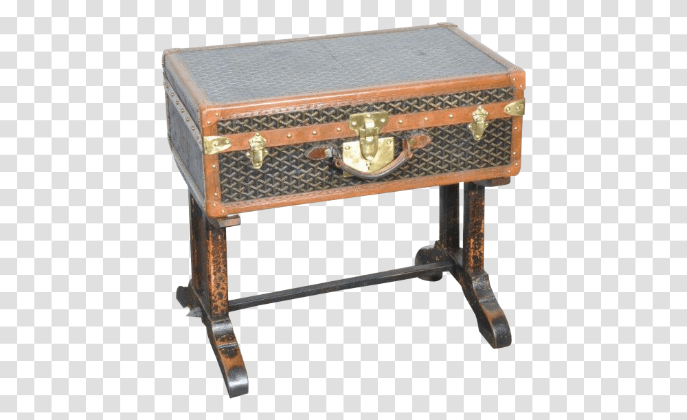 19th Century French Goyard Suitcase Coffee Table, Luggage, Furniture, Treasure, Box Transparent Png