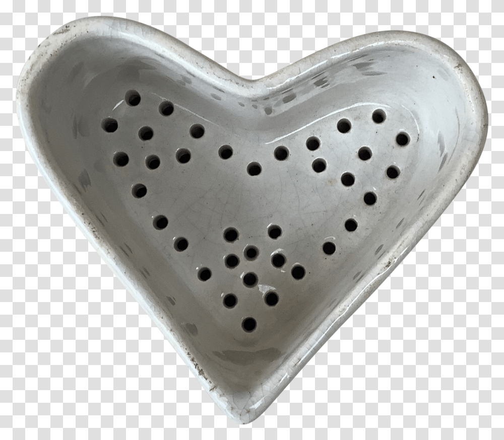 19th Century French White Heart Faience Cheese Mold Creil Et Montereau Heart, Jacuzzi, Tub, Hot Tub, Cushion Transparent Png