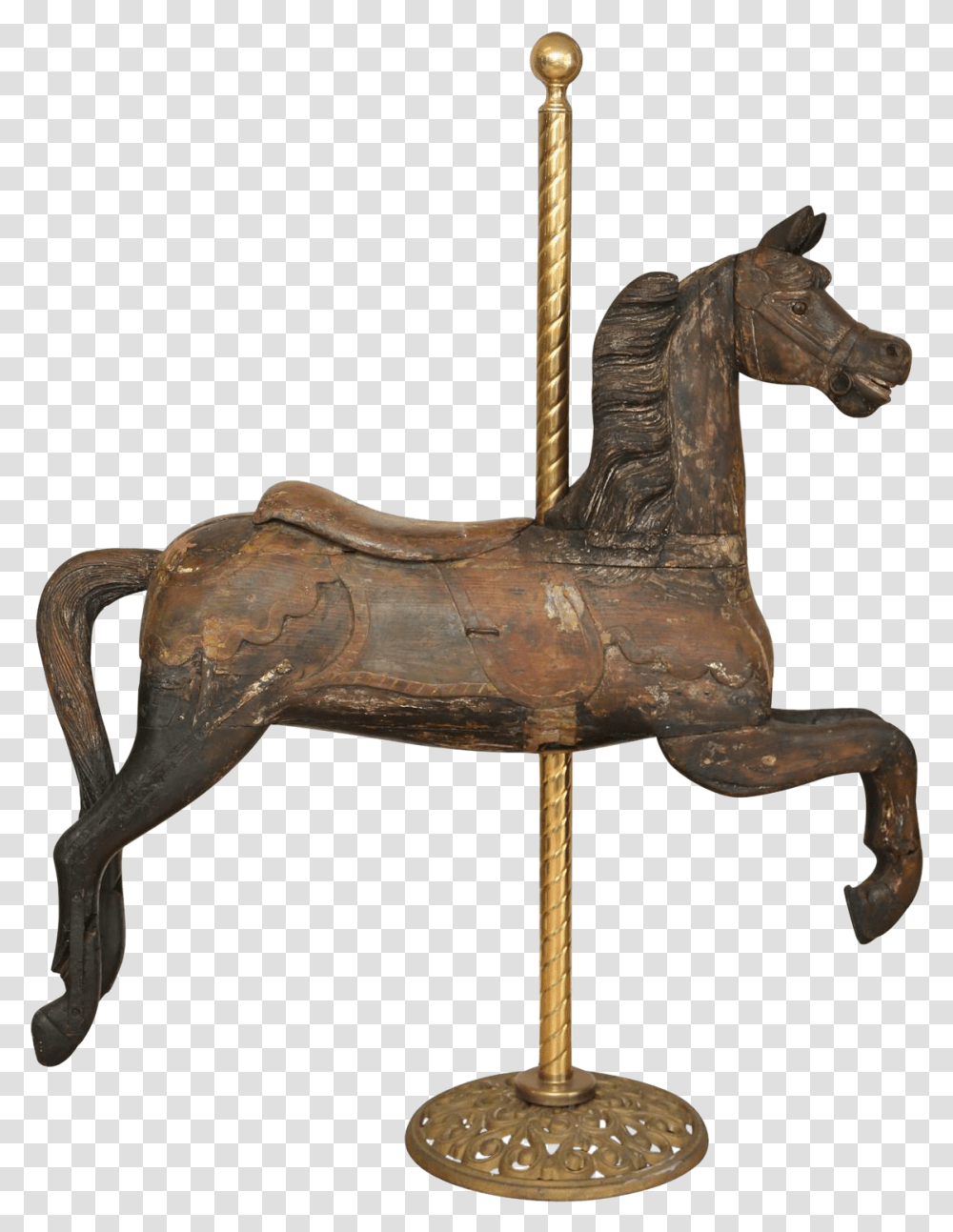 19th Century Herschel Carousel Horse Sorrel, Bronze, Figurine, Antelope, Mammal Transparent Png