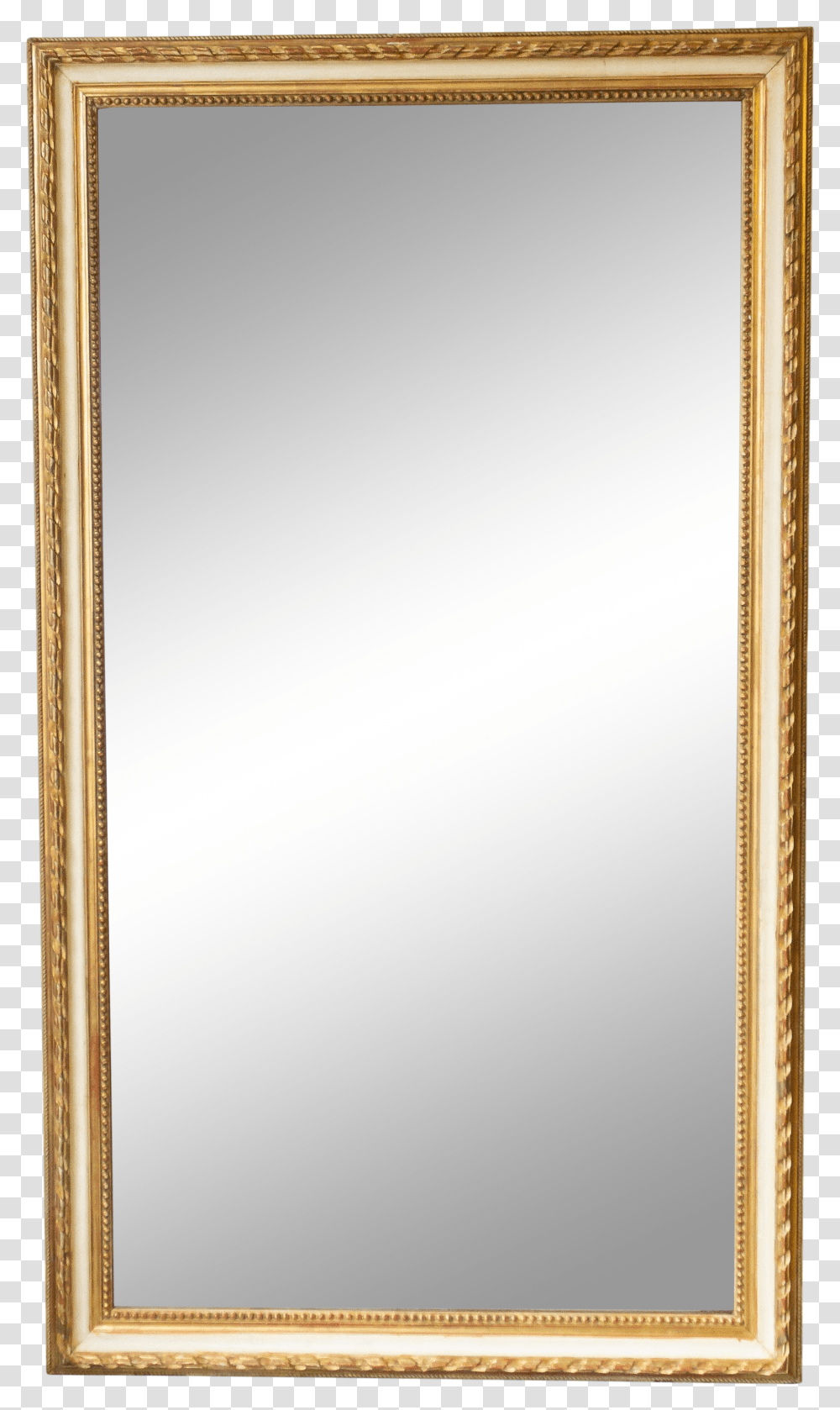 19th Century Large Rectangular Gold And White Frame Transparent Png